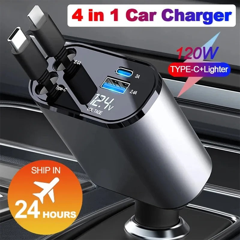 Cargador Carro 4 En 1